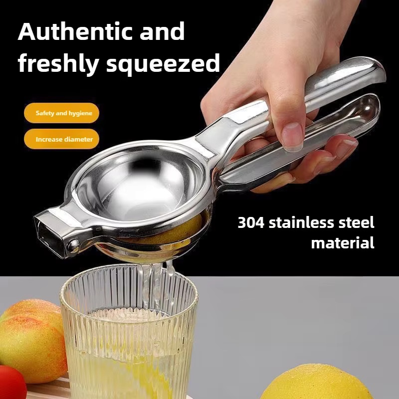 Citrus Lemon Squeezer - เครื่องคั้นน้ำผลไม้ส้มแบบมือหมุน สแตนเลส 304 ที่คั้นมะนาวและส้ม อุปกรณ์ครัวพกพา เครื่องบดผลไม้