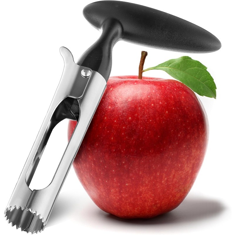 Apple Corer Slicer - ที่คว้านแอปเปิ้ลแบบ Ergonomic Grip ทำจากสแตนเลส ใบมีดคมแบบหยัก สำหรับคว้านผลไม้