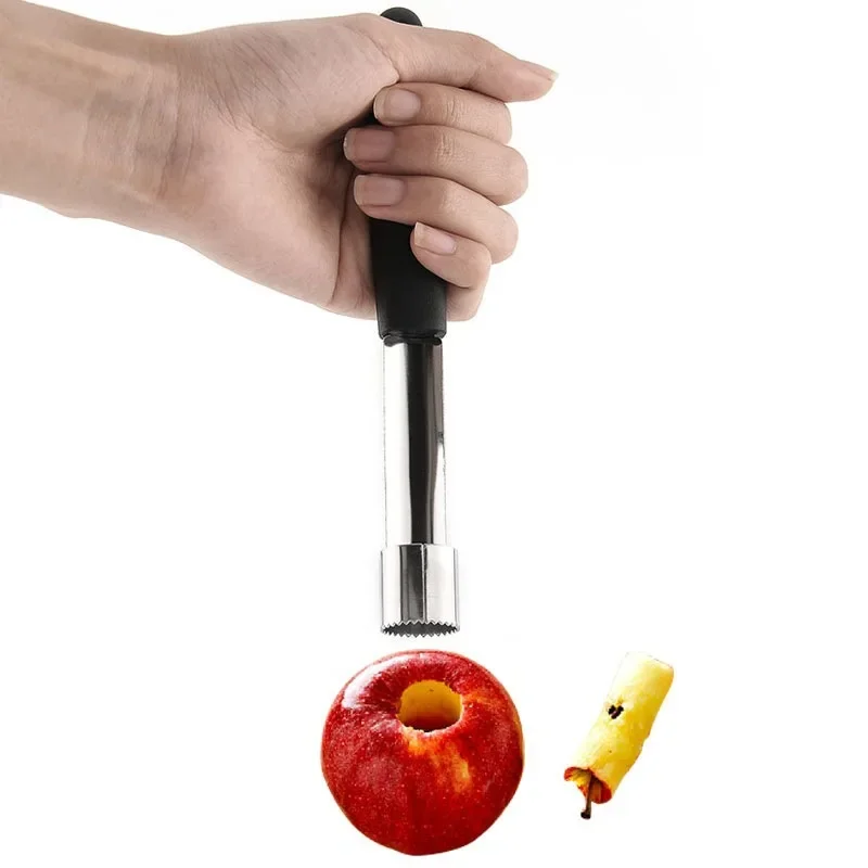 Apple Corer Slicer - ที่คว้านแกน Apple คว้านลูกแพร์วันที่สีแดงทำจากสแตนเลสมีดตัดแกนผลไม้อเนกประสงค์อุปกรณ์ในครัว