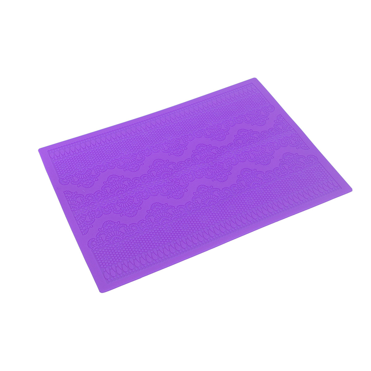 Silicone Mold Baking - แผ่นซิลิโคนสีม่วง 1 ชิ้น เกรดอาหาร สำหรับทำลูกไม้เค้ก ฟองดองต์