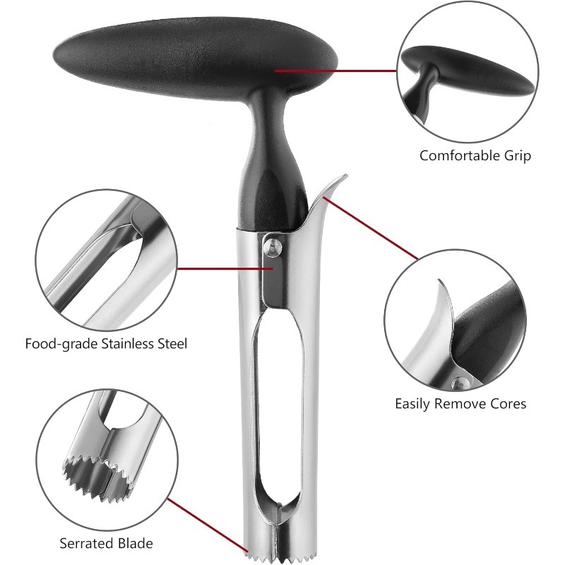ที่คว้านแอปเปิ้ลแบบ Ergonomic  - Apple Corer Slicer บทวิจารณ์และราคา