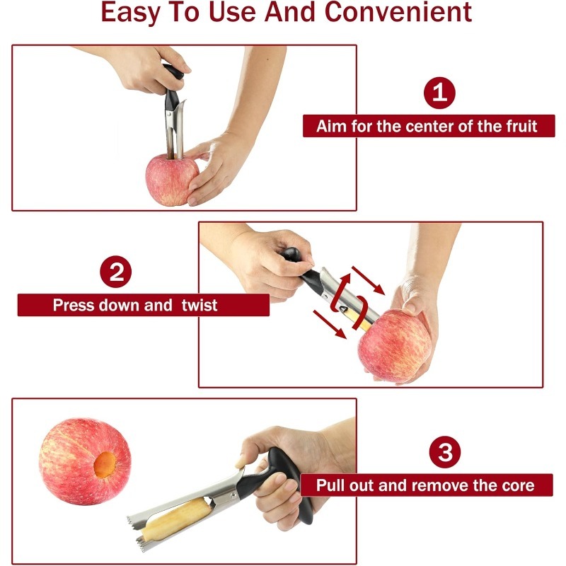 ที่คว้านแอปเปิ้ลแบบ Ergonomic  - Apple Corer Slicer บทวิจารณ์และราคา