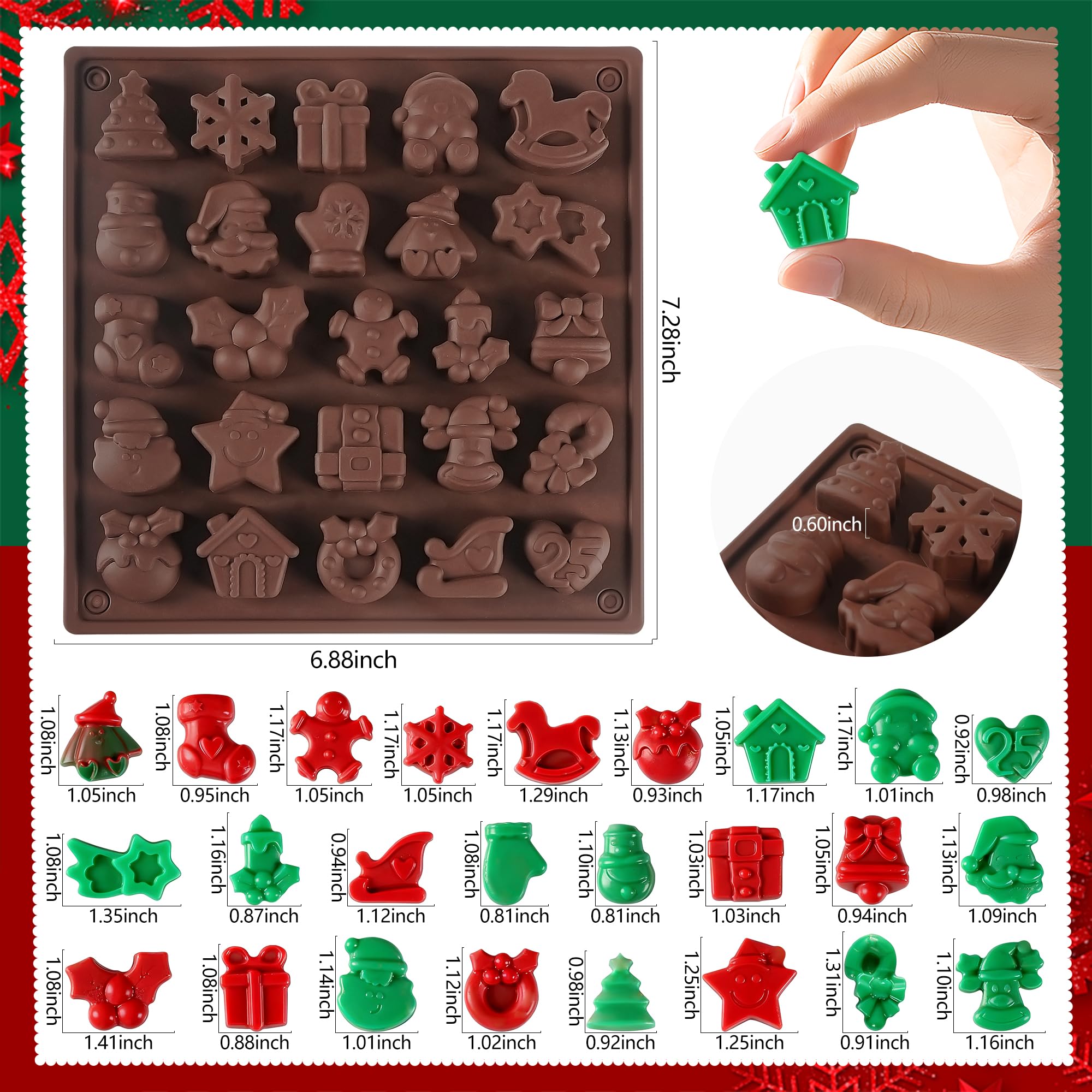1-2 ชิ้นแม่พิมพ์ซิลิโคนคริสต์ม - Silicone Mold Baking บทวิจารณ์และราคา