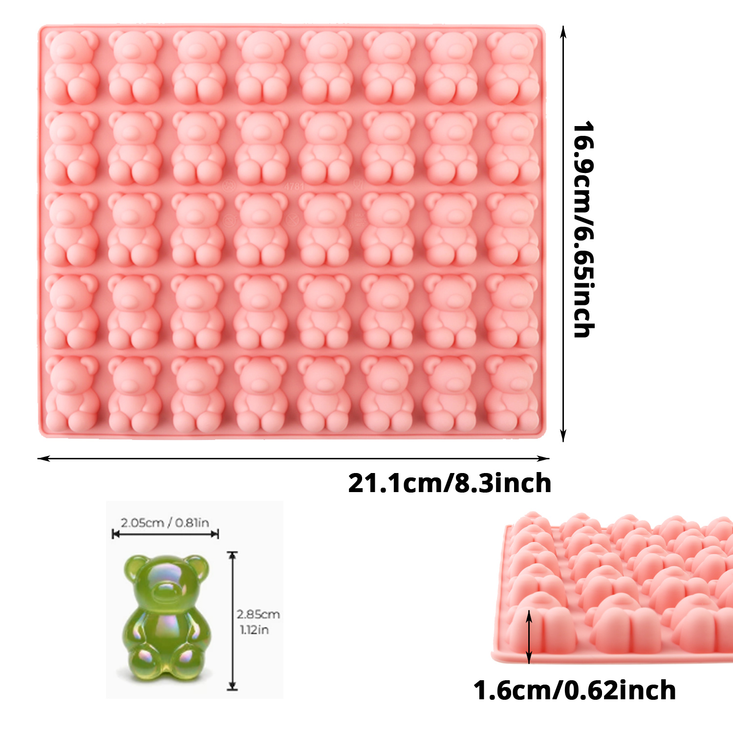 แม่พิมพ์ซิลิโคนรูปหมี 40 ช่อง  - Silicone Mold Baking บทวิจารณ์และราคา