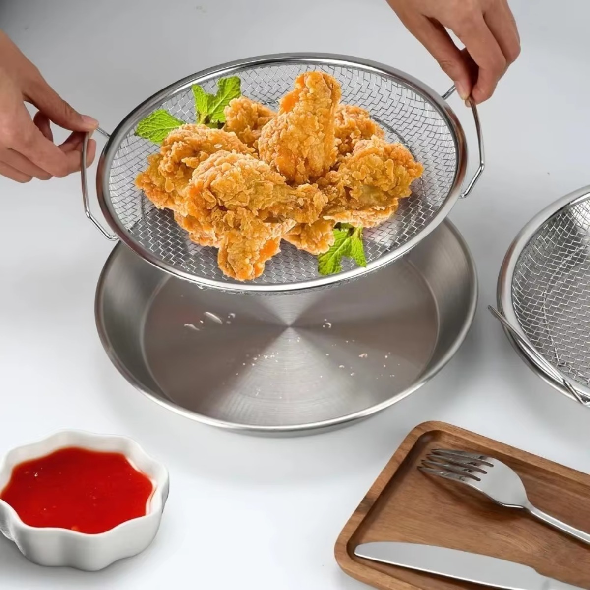 ตะแกรงกรองน้ำมันสแตนเลสสำหรับห - Kitchen Gadgets Air Fryer บทวิจารณ์และราคา